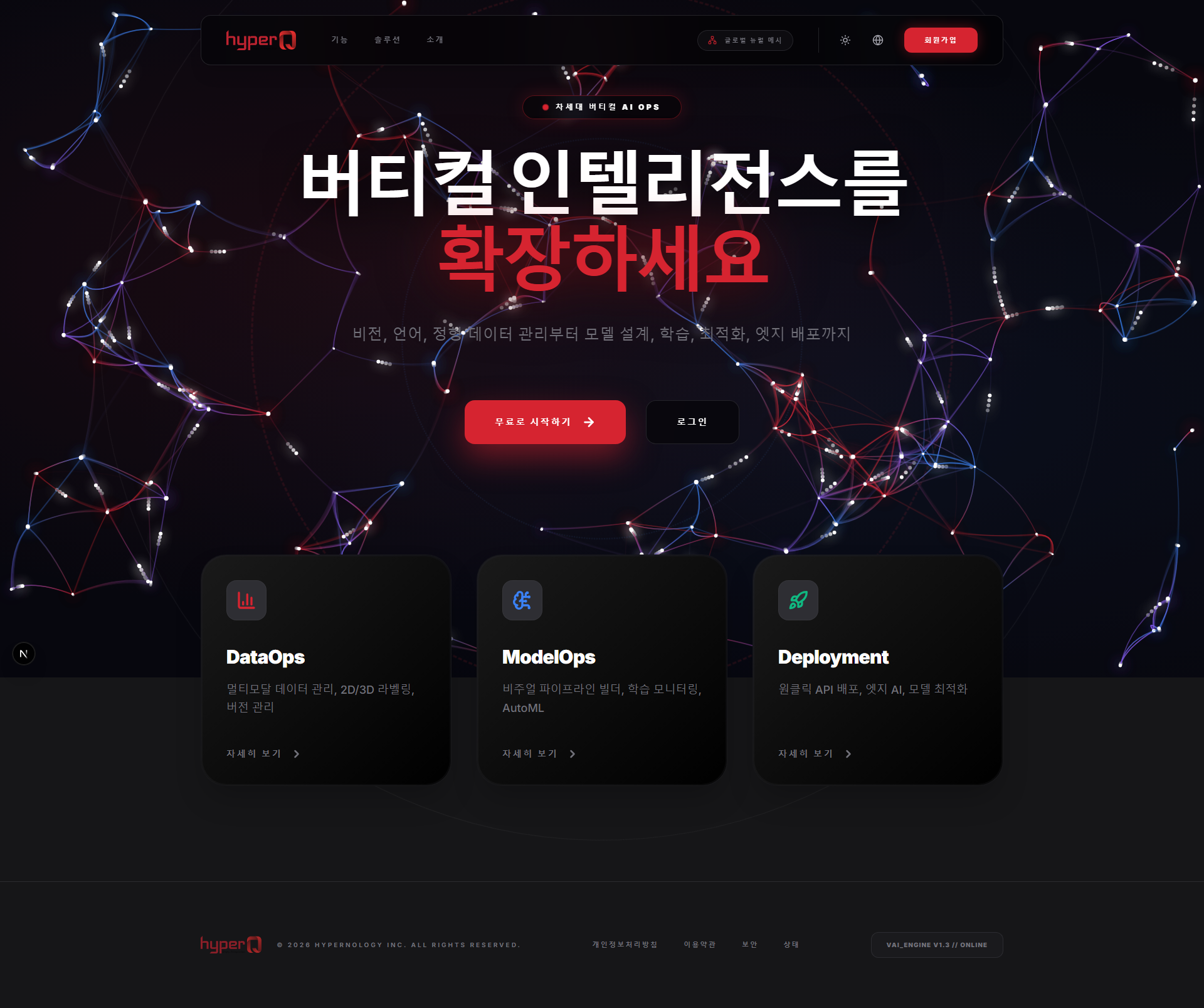 VAI Ops AI 운영 서비스 화면